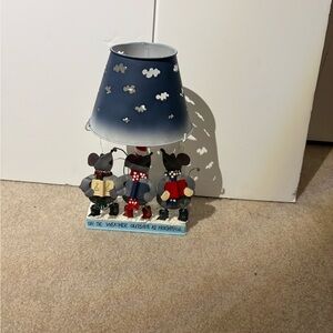 ITEM NO. 53: Blue and Gray Mouse-Themed Holiday Table Lamp.